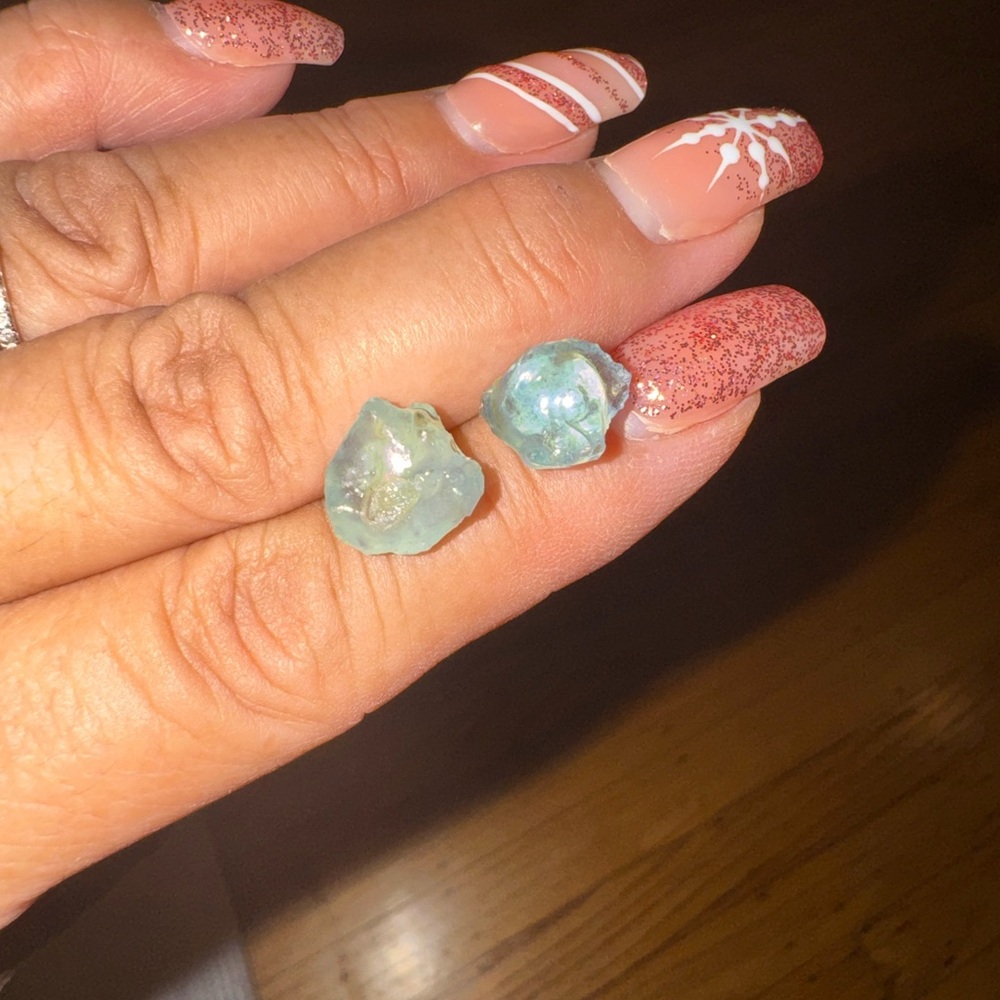 Aquamarine Raw Gemstone Earrings